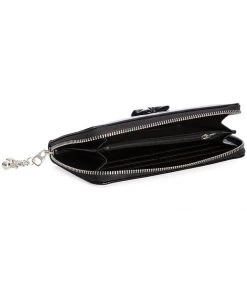 New In Banned Poison RIP Skull Wallet Black