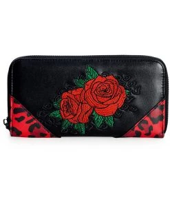 Banned Rockabilly Rose 50's Wallet Black