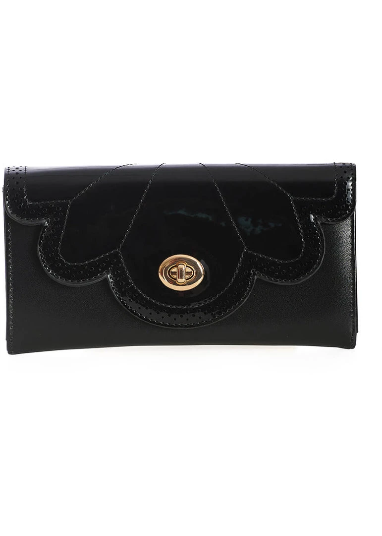 Banned Scalloped Wallet Black New In