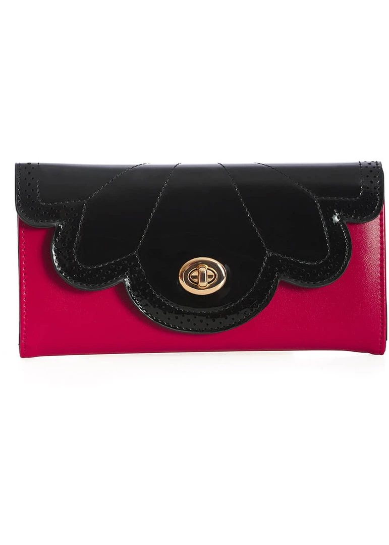 New In Banned Scalloped Wallet Red