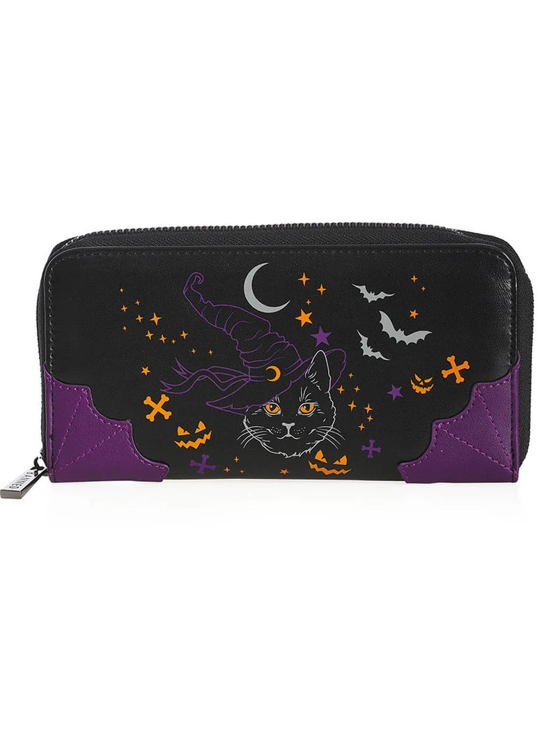New In Banned Spell On Me Cat Wallet Black
