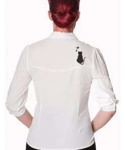 Banned Snow Bird Cat Blouse White New In