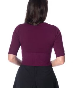 Banned Overload 50's Cardigan Aubergine Purple