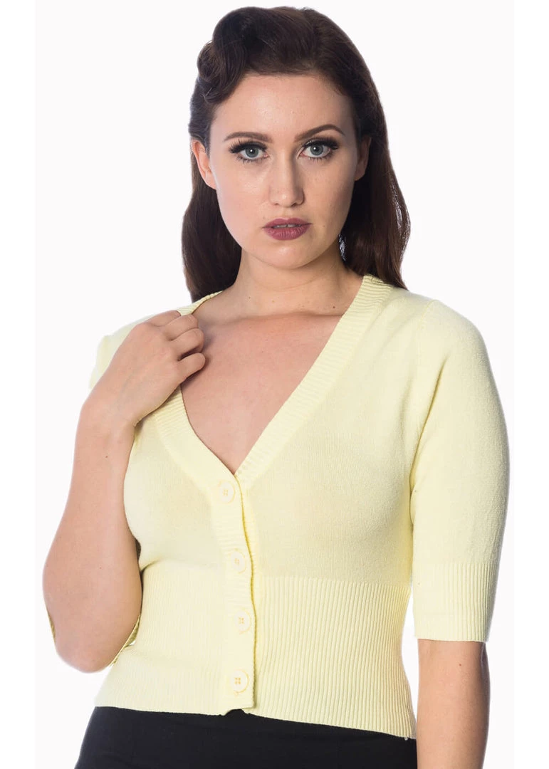 New In Banned Overload 50's Cardigan Yellow