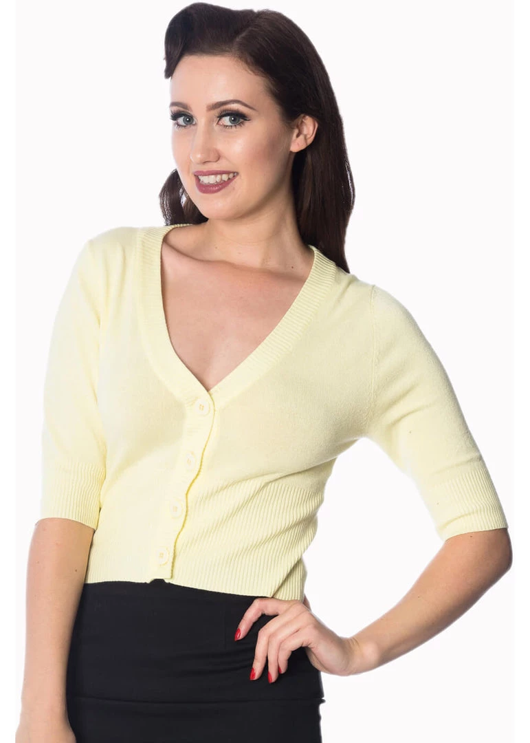 New In Banned Overload 50's Cardigan Yellow