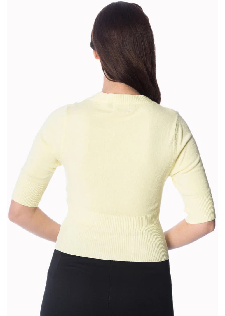 New In Banned Overload 50's Cardigan Yellow