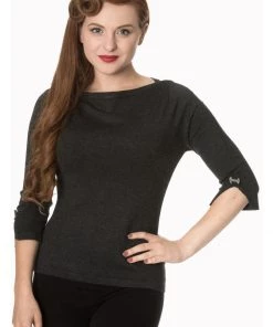 Banned Addicted 50's Sweater Charcoal Grey New In