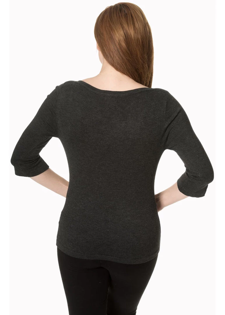 Banned Addicted 50's Sweater Charcoal Grey New In