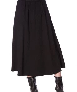New In Banned Scratch 80's Midi Skirt Black