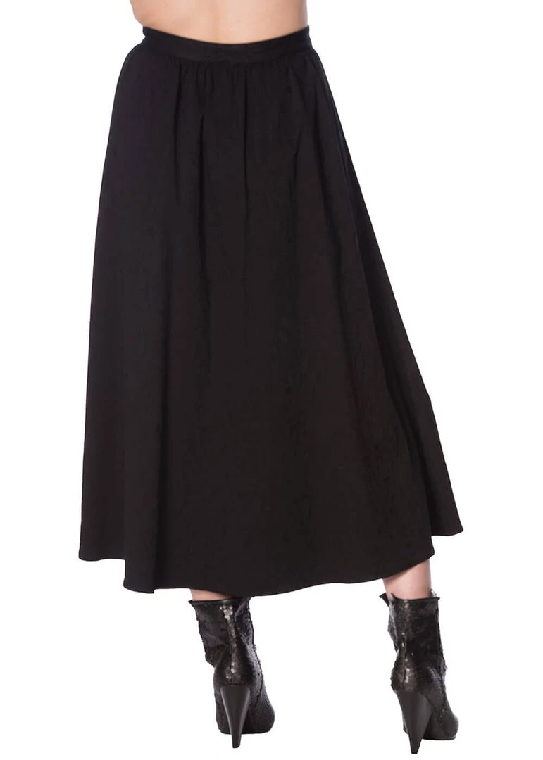 New In Banned Scratch 80's Midi Skirt Black