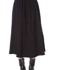New In Banned Scratch 80's Midi Skirt Black