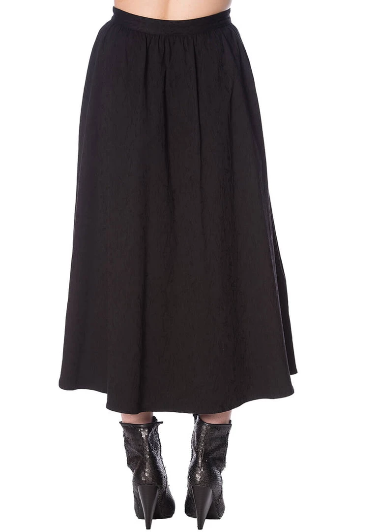 New In Banned Scratch 80's Midi Skirt Black