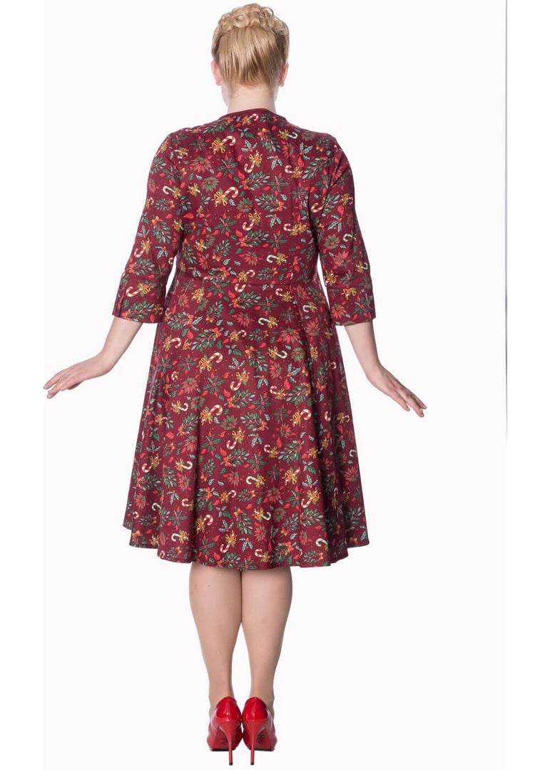 Banned Autumn Leaves Christmas 50's Swing Dress Dresses