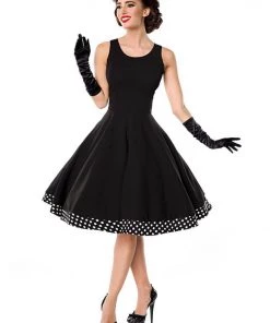 New In Belsira Salon Polkadot 50's Swing Dress With Cape