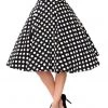 Belsira Paris Polkadot 50's Swing Skirt Black White