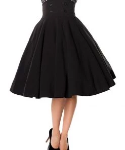 Belsira Paris 50's Swing Skirt Black New In