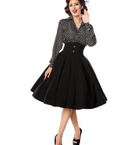 Belsira Paris 50's Swing Skirt Black New In