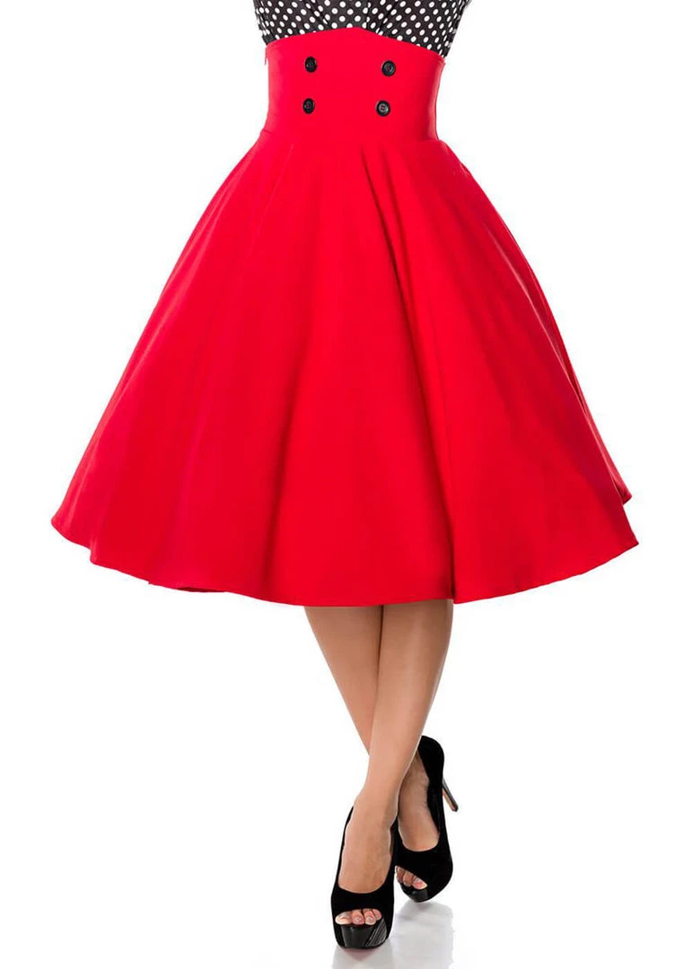 Belsira Paris 50's Swing Skir Red New In