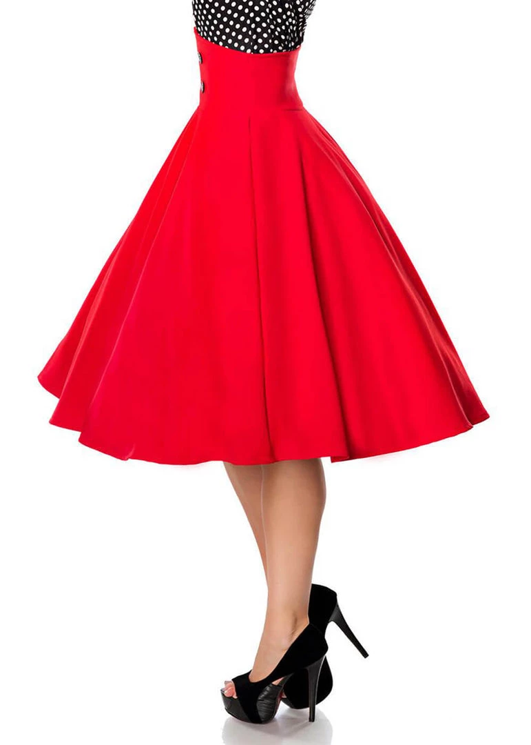 Belsira Paris 50's Swing Skir Red New In