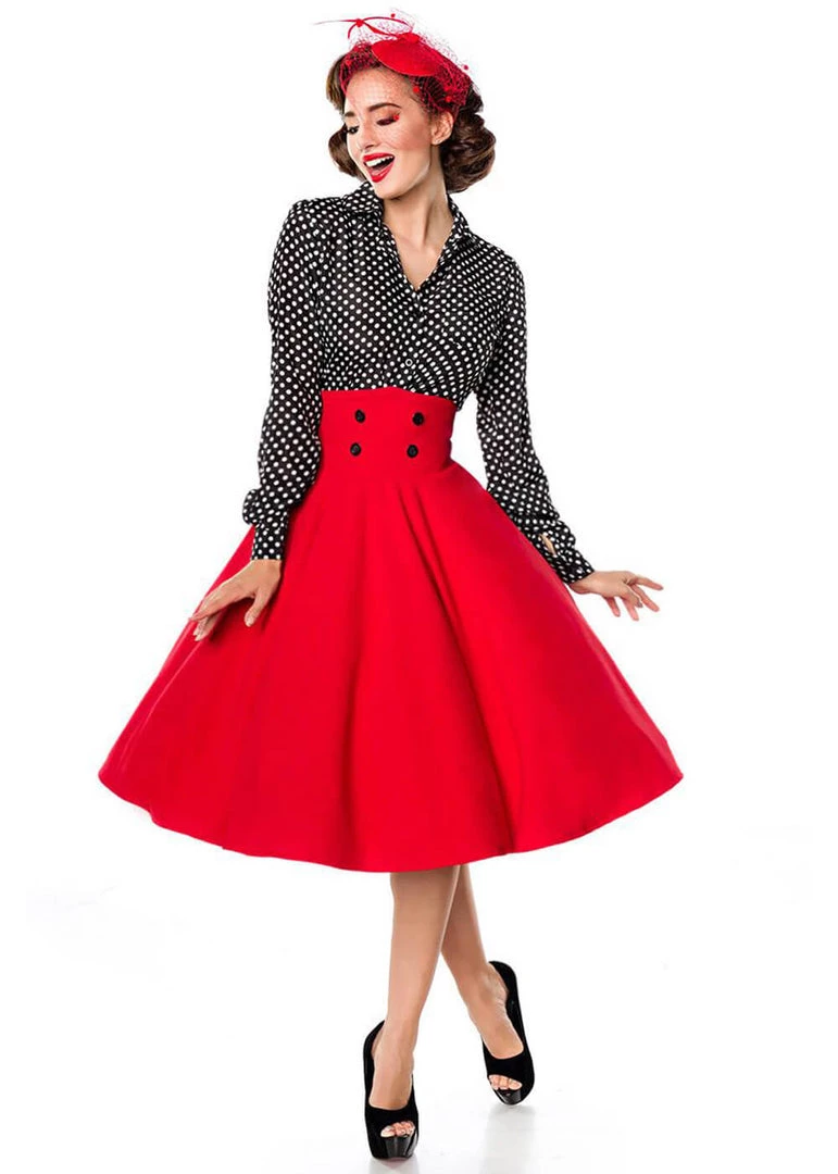 Belsira Paris 50's Swing Skir Red New In