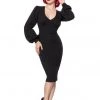 Belsira Claudette 50's Pencil Dress Black