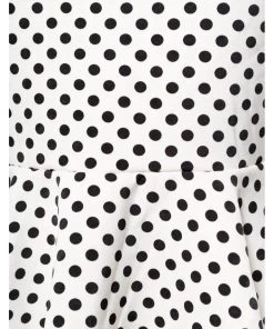 Belsira Wanda Polkadot Fishtail 50's Pencil Skirt White Black