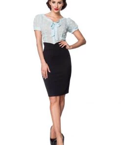 Belsira Jasmine 50's Pencil Skirt Black New In