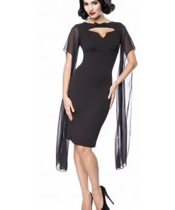 Belsira Jean 50's Pencil Dress Black New In