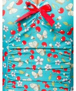 Belsira Molly Cherry 50's Bathingsuit Green White