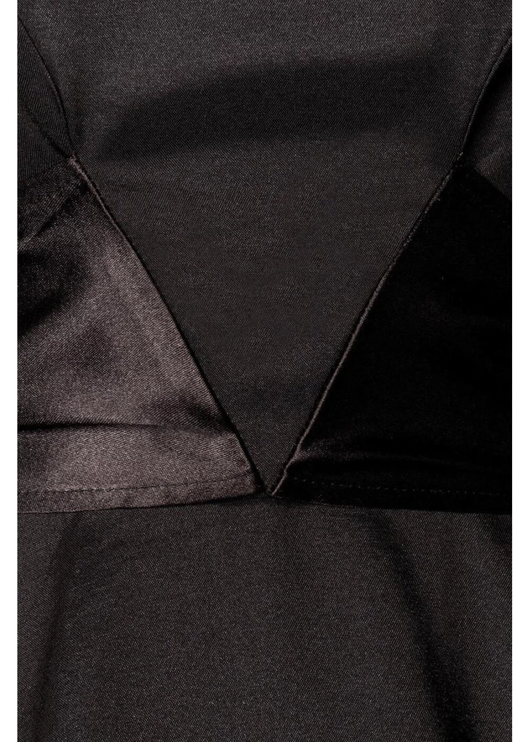 New In Belsira Audrey Satin 50's Swing Dress Black