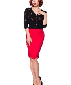 New In Belsira Ariel 50's Pencil Skirt Red