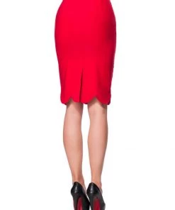 New In Belsira Ariel 50's Pencil Skirt Red