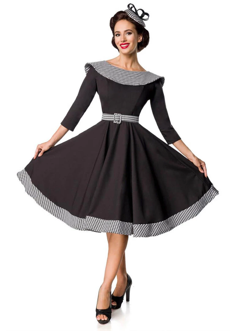 Belsira Queenie 50's Swing Dress Black New In