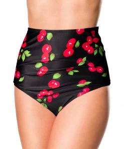 New In Belsira Cherry Bikini Bottom Black