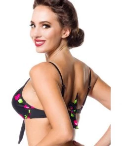 Belsira Cherry Bikini Top Black