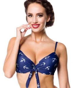 Belsira Summer Anchor Bikini Top Blue