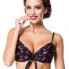 Belsira Summer Flamingo Bikini Top Black New In