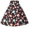 New In Belsira Vintage Tea Cups 50's Swing Skirt Black