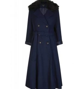 Bright & Beautiful Caron 70's Coat Navy New In