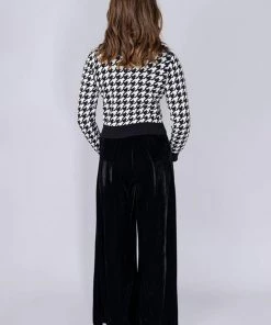 New In Bright & Beautiful Looloo Velvet 70's Trousers Black