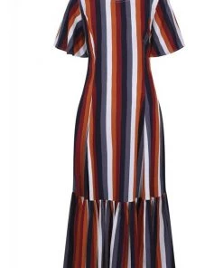 Bright & Beautiful Andy Autumn Striped 70's Dress Multi New In