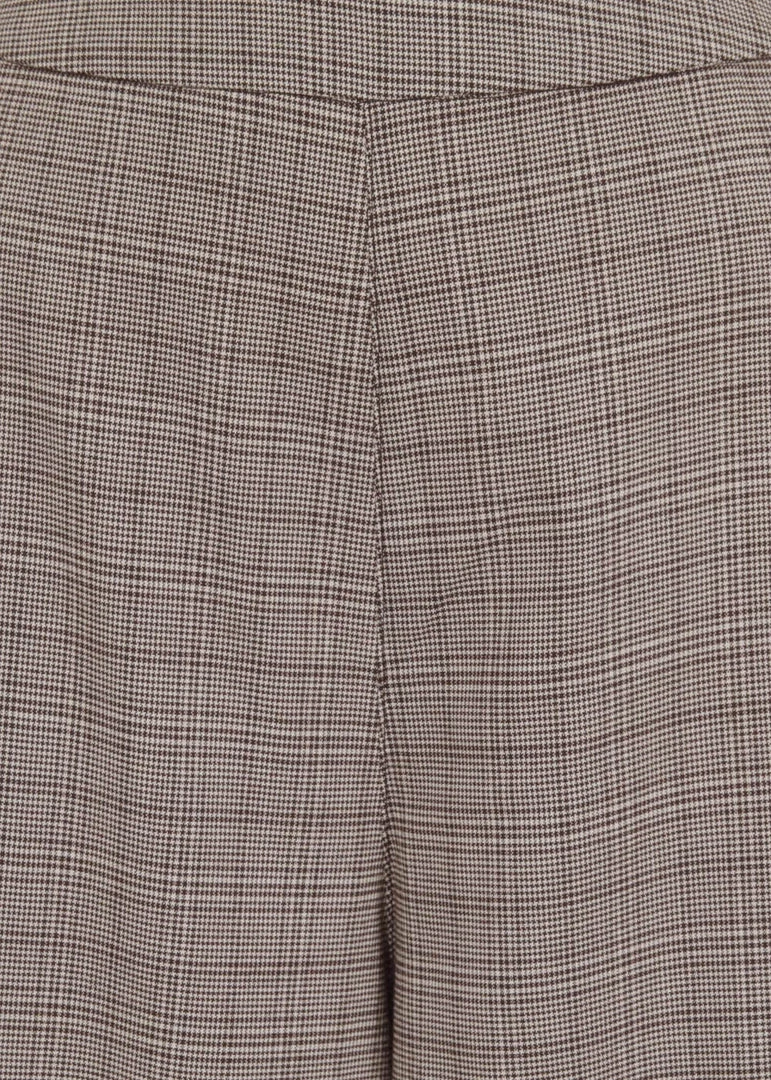 Bright & Beautiful Evelynn Floxlease Check 70's Trousers Brown