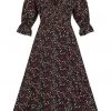Bright & Beautiful Hayden Crimson Floral 60's Dress Multi New In