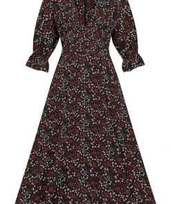 Bright & Beautiful Hayden Crimson Floral 60's Dress Multi New In