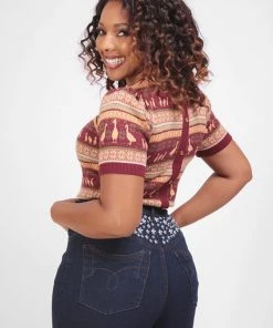 Bright & Beautiful Bella Duck Fair Isle 60's Jumper Brown