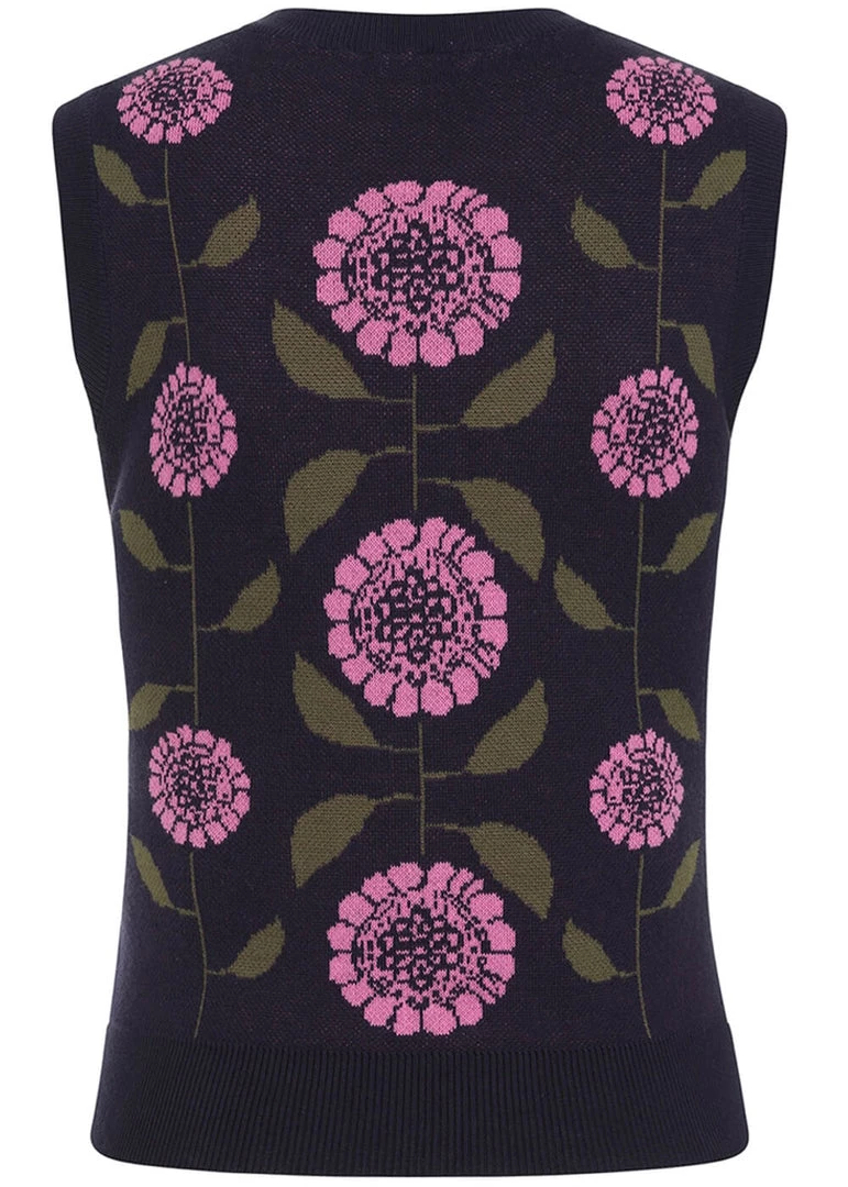 Bright & Beautiful Zora Groovy Floral 60's Jumper In Multi