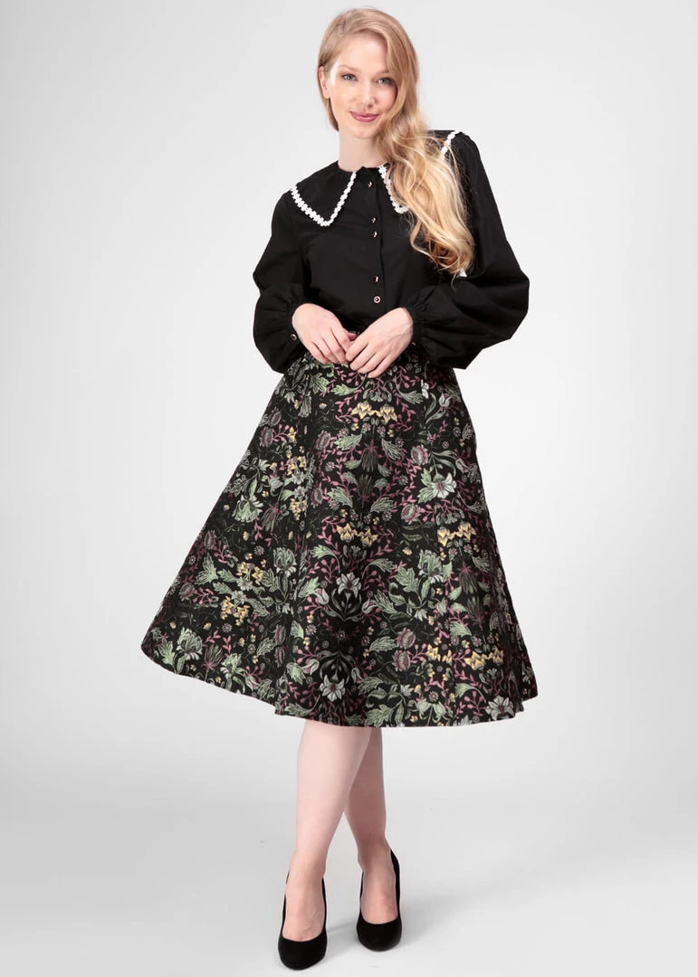 Bright & Beautiful Merrit 70's Blouse Black