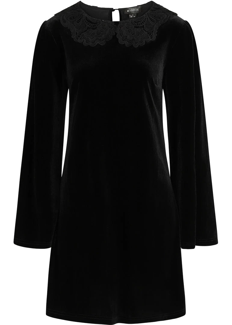 New In Bright & Beautiful Emberson Velvet 60's Dress Black