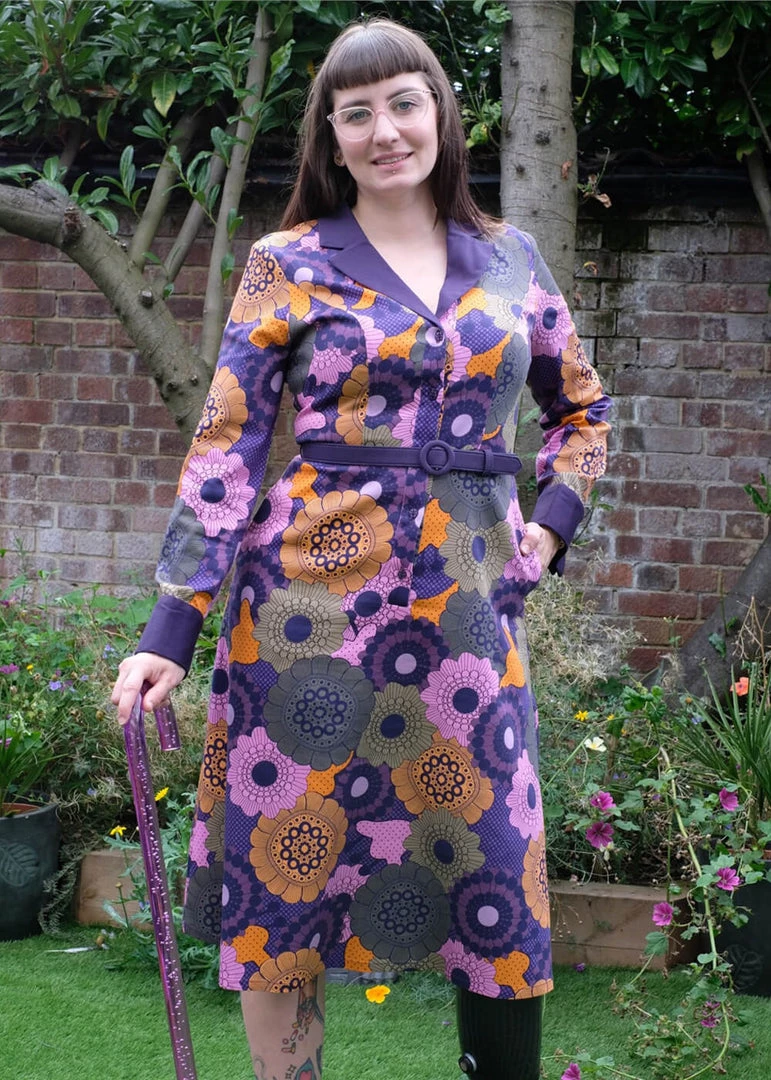 Bright & Beautiful Gracen Groovy Floral 60's Dress Multi