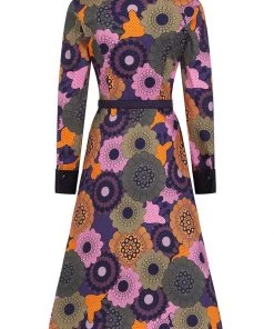 Bright & Beautiful Gracen Groovy Floral 60's Dress Multi